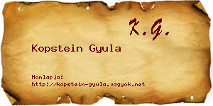 Kopstein Gyula névjegykártya